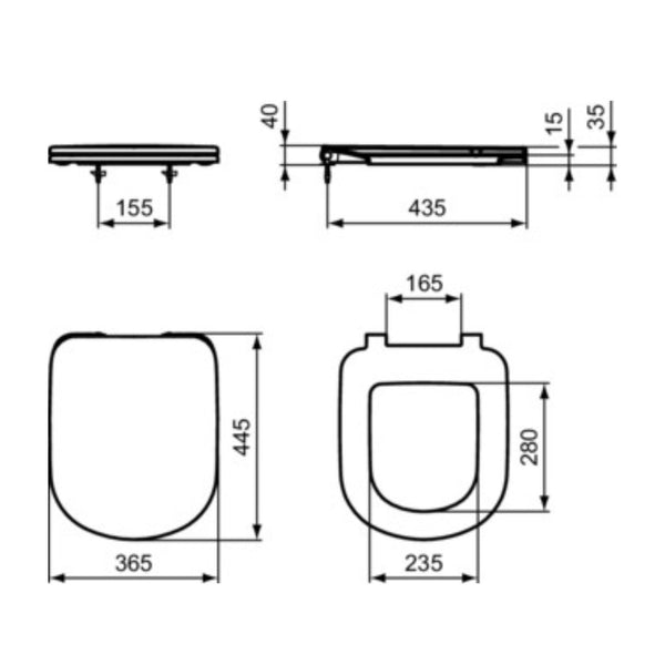 IDEAL STANDARD I.LIFE A SEDILE BIANCO avvolgente a chiusura rallentata per vasi wc
