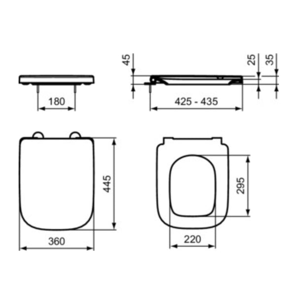IDEAL STANDARD I.LIFE B SEDILE BIANCO AVVOLGENTE CHIUSURA NORMALE per wc vaso water bagno