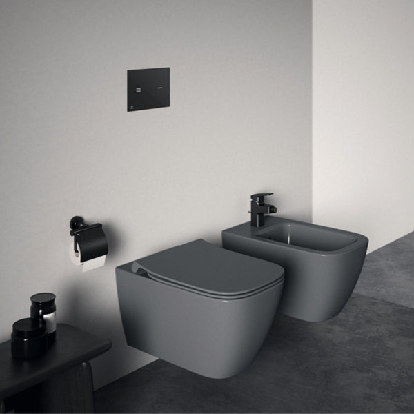 IDEAL STANDARD I.LIFE B SEDILE SLIM GRIGIO LUCIDO CHIUSURA RALLENTATA per vaso wc bagno
