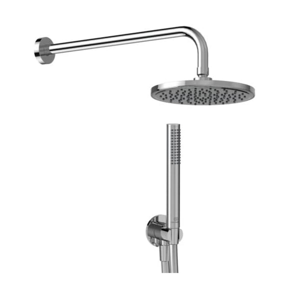 IDEAL STANDARD IDEALRAIN KIT DOCCIA LIGHT CROMATO 5Pz Braccio, Soffione, Doccetta, Raccordo e Tubo