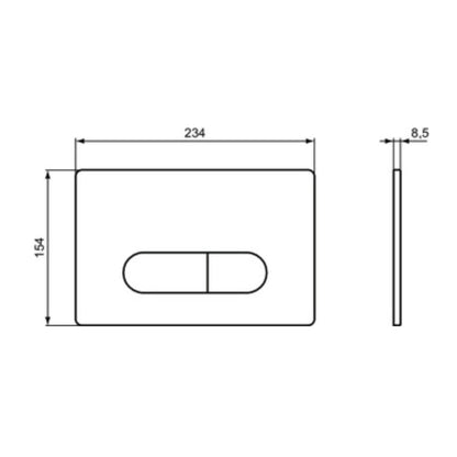 IDEAL STANDARD OLEAS PLACCA DI COMANDO M1 NERO per azionamento risciacquo cassette Prosys