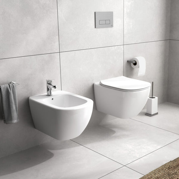 IDEAL STANDARD TESI BIDET SOSPESO BIANCO con fissaggi nascosti per bagno