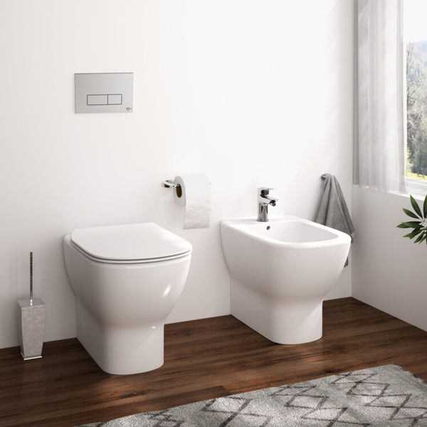 IDEAL STANDARD TESI VASO BIANCO SETA A TERRA ACQUABLADE water wc filoparete universale