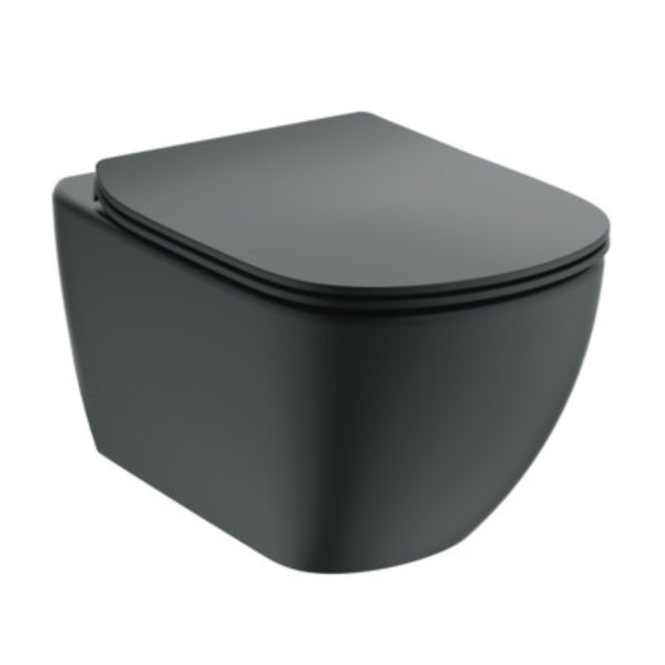 IDEAL STANDARD TESI VASO SOSPESO NERO OPACO AQUABLADE wc water bagno