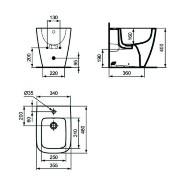 Ideal Standard I.LIFE S Bidet Bianco a terra monoforo