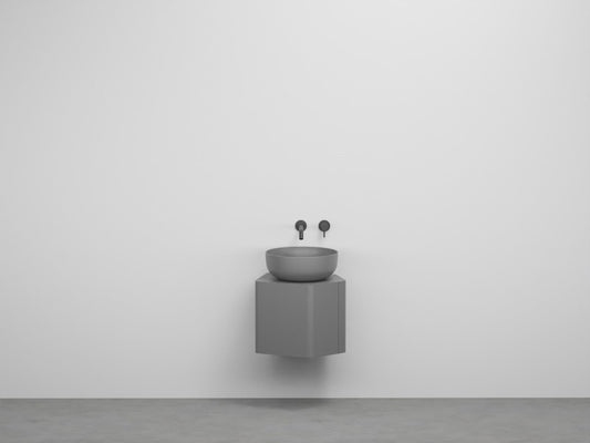 # MOBILE KANTO CON BACINELLA ERA SMALL da 50cm - CIELO salvaspazio elegante, ceramica di design e finiture personalizzabili Made in Italy