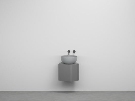 # MOBILE KANTO CON BACINELLA SHUI 40 da 50cm - CIELO salvaspazio elegante, ceramica di design e finiture personalizzabili Made in Italy