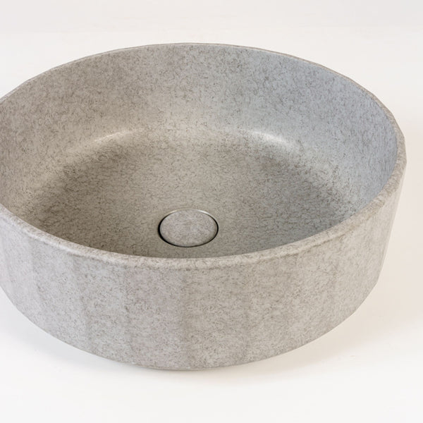 LAVABO CASTLE in Blue Sand Stone - CIPÍ lavandino con piletta coordinata, profilo iconico e design raffinato