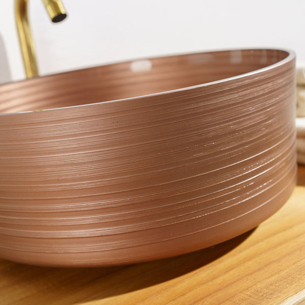 LAVABO CIRCLE in vetro soffiato e resina 39,5ø - CIPÍ Lavandino artigianale Made in Italy, elegante, resistente e decorato a mano