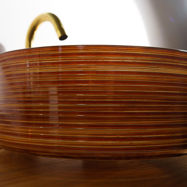 LAVABO CIRCLE in vetro soffiato e resina 39,5ø - CIPÍ Lavandino artigianale Made in Italy, elegante, resistente e decorato a mano
