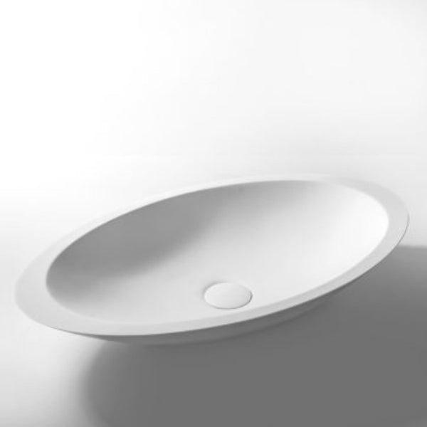 LAVABO ELLISSE lavantino Istone Solid Surface HQ - CIPÍ bianco opaco 60x35cm design moderno per bagno elegante