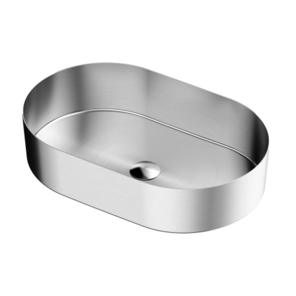 LAVABO FOYER OVALE in acciaio inox PVD - CIPÍ lavandino Design sottile, saldatura invisibile e forma ellittica elegante