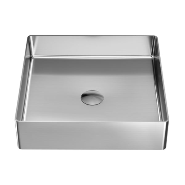 LAVABO FOYER REGULAR da appoggio in acciaio inox PVD - CIPÍ lavandino design minimale, elegante e saldato da un'unica lastra.