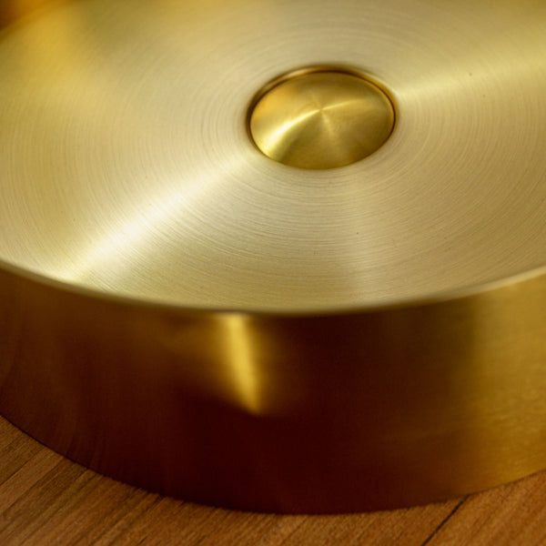 LAVABO FOYER ROUND 38Ø in acciaio inox 3 mm - CIPÍ lavandino tondo con finitura PVD+Nano coating senza saldature