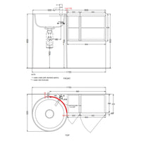 # LAVABO FREESTANDING CON MOBILE SOSPESO DESTRO 90Cm ITACA - CIELO Scarico a parete