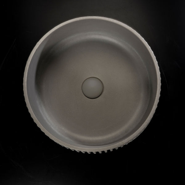 LAVABO GEAR 39Ø in cemento e resina - CIPÍ lavandino stile industrial o urban cottage, finitura materica