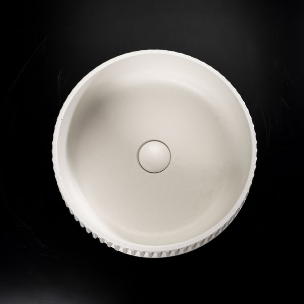 LAVABO GEAR 39Ø in cemento e resina - CIPÍ lavandino stile industrial o urban cottage, finitura materica