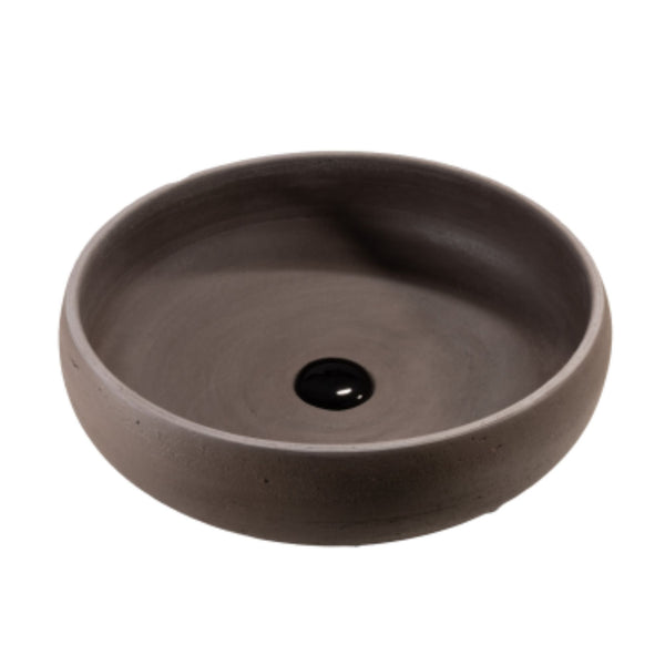 LAVABO INDEX FEEL in argilla refrattaria tornita a mano - CIPÍ terre scure, finitura artigianale 100% Made in Italy