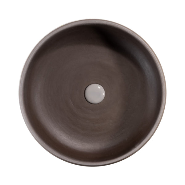 LAVABO INDEX FEEL in argilla refrattaria tornita a mano - CIPÍ terre scure, finitura artigianale 100% Made in Italy