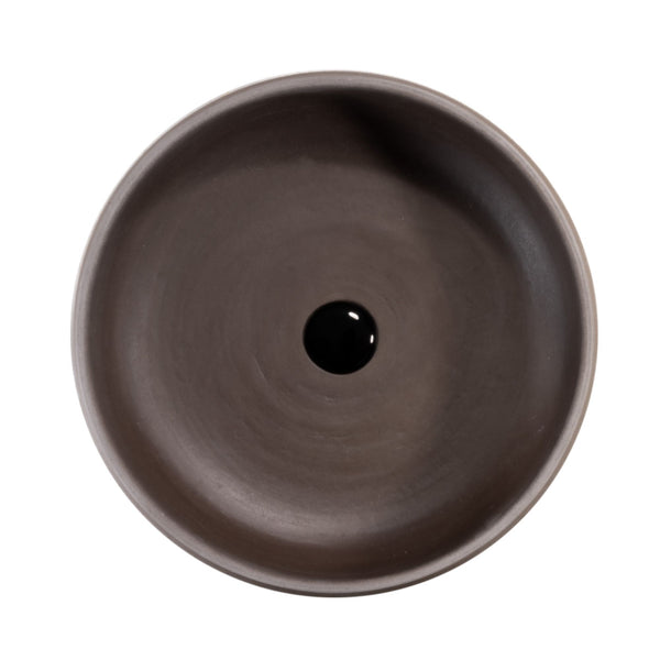 LAVABO INDEX FEEL in argilla refrattaria tornita a mano - CIPÍ terre scure, finitura artigianale 100% Made in Italy