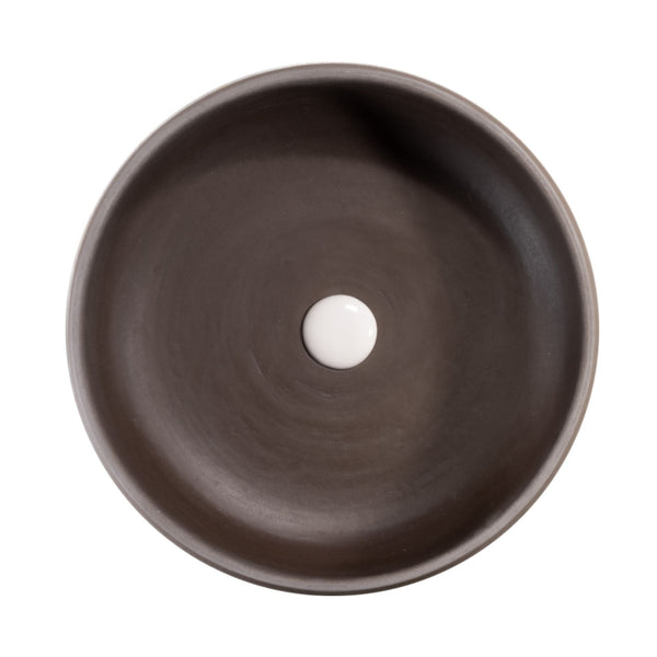 LAVABO INDEX FEEL in argilla refrattaria tornita a mano - CIPÍ terre scure, finitura artigianale 100% Made in Italy