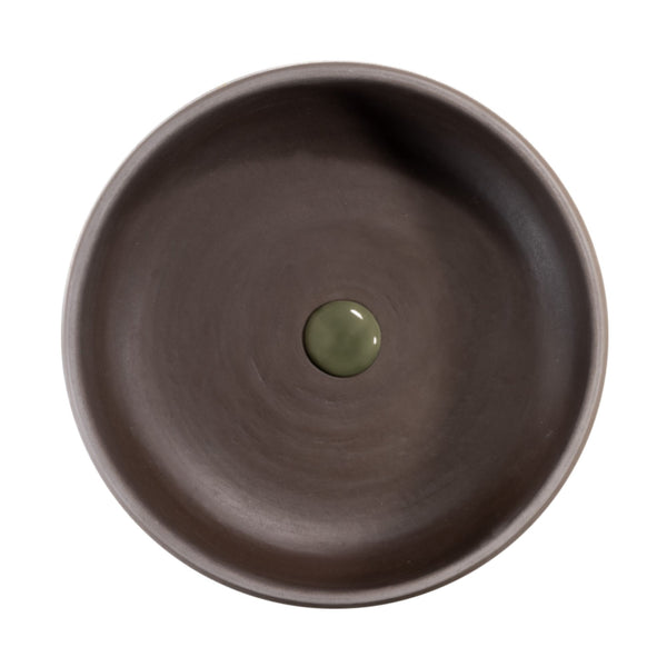 LAVABO INDEX FEEL in argilla refrattaria tornita a mano - CIPÍ terre scure, finitura artigianale 100% Made in Italy