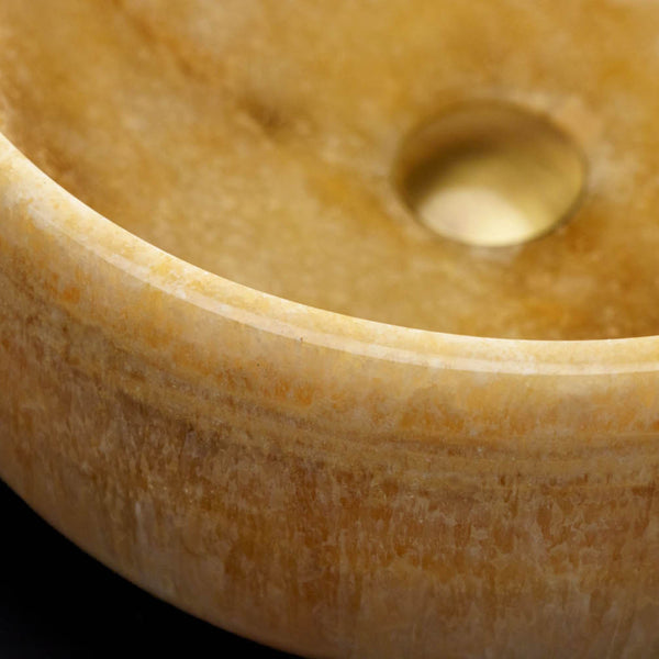 LAVABO KRATON da appoggio a vasca in onice massiccio 40Ø - CIPÍ ogni lavandino è unico
