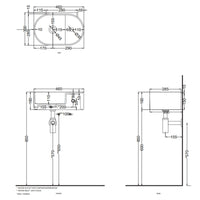 # LAVABO LES PETITES OVALE 46 con STRUTTURA - CIELO lavandino per bagno per ambienti di dimensioni contenute