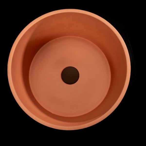 LAVABO MALI ROUND 40Ø in terrazzo Orange - CIPÍ lavandino stile pop, design moderno con fianchi alti per bagni contemporanei