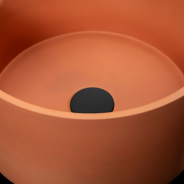 LAVABO MALI ROUND 40Ø in terrazzo Orange - CIPÍ lavandino stile pop, design moderno con fianchi alti per bagni contemporanei