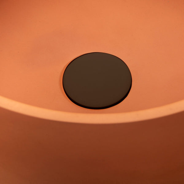 LAVABO MALI ROUND 40Ø in terrazzo Orange - CIPÍ lavandino stile pop, design moderno con fianchi alti per bagni contemporanei