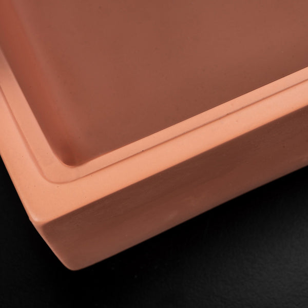 LAVABO MALI VASCA RETTANGOLARE in terrazzo Orange - CIPÍ lavandino con piano in bamboo, stile pop per bagni moderni