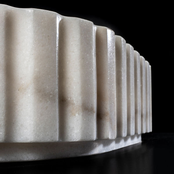 LAVABO MOON WHITE in marmo bianco 55x35x12cm - CIPÍ stile luxury per bagni eleganti
