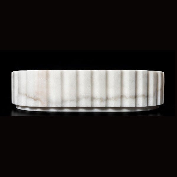 LAVABO MOON WHITE in marmo bianco 55x35x12cm - CIPÍ stile luxury per bagni eleganti