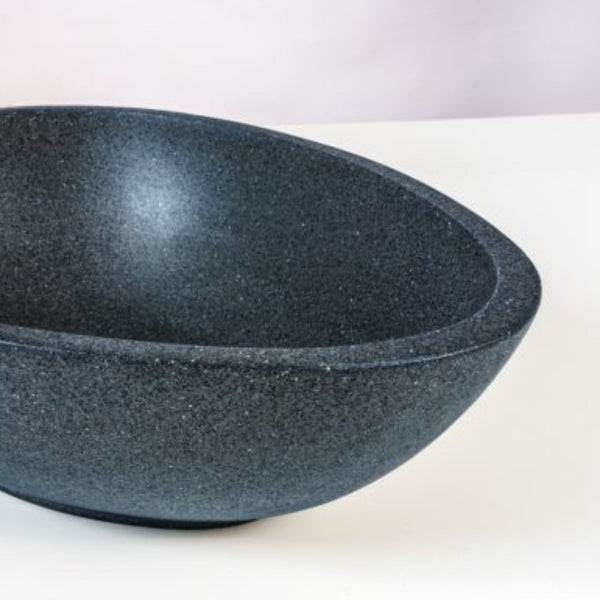 LAVABO NEW SODO in Blue Sand Stone - CIPÍ lavandino forma ovale, grande capienza e piletta in pietra