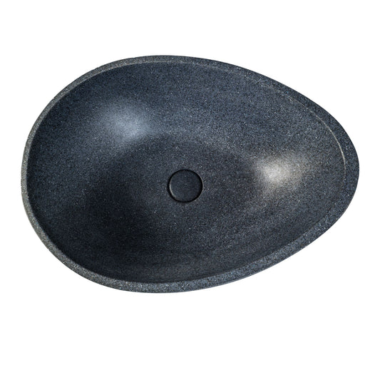 LAVABO NEW SODO in Blue Sand Stone - CIPÍ lavandino forma ovale, grande capienza e piletta in pietra