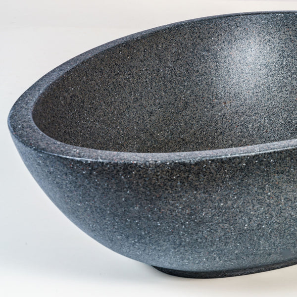 LAVABO NEW SODO in Blue Sand Stone - CIPÍ lavandino forma ovale, grande capienza e piletta in pietra