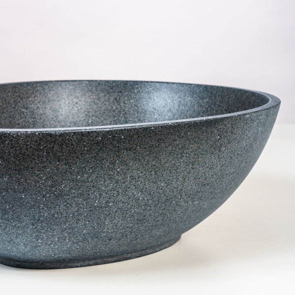 LAVABO NEW SODO in Blue Sand Stone - CIPÍ lavandino forma ovale, grande capienza e piletta in pietra