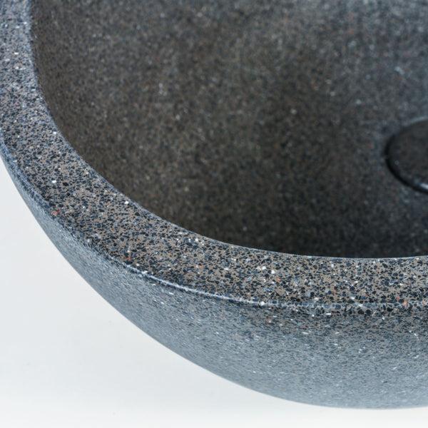 LAVABO NEW SODO in Blue Sand Stone - CIPÍ lavandino forma ovale, grande capienza e piletta in pietra