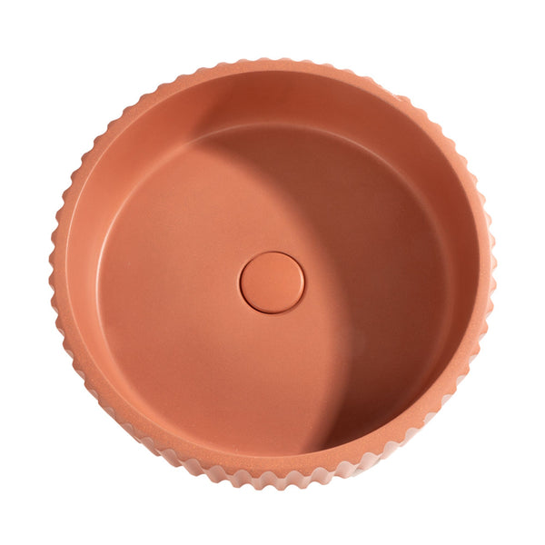LAVABO OYSTER in cemento impermeabilizzato 40Ø - CIPÍ lavandino moderno e vellutato, con piletta click clack inclusa