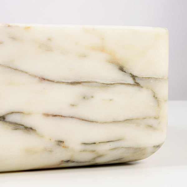 LAVABO PICASSO in marmo naturale 45,5x32,5x13cm- CIPÍ lavandino da appoggio con venature artistiche uniche