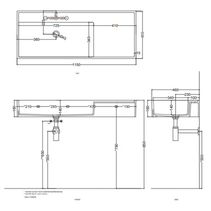 # LAVABO PLINIO 115Cm in ceramica - CIELO ideale per un arredamento bagno di lusso e moderno