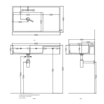 # LAVABO PLINIO 85Cm in ceramica - CIELO ideale per un arredamento bagno di lusso e moderno