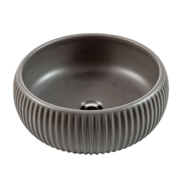 LAVABO PLISSE ROUND in cemento e resina - CIPÍ lavandino dal design moderno e superfici materiche uniche