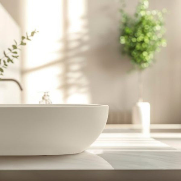 LAVABO POOL lavantino a vasca in Istone - CIPÍ bianco 58x38cm ideale per bagni moderni ed eleganti