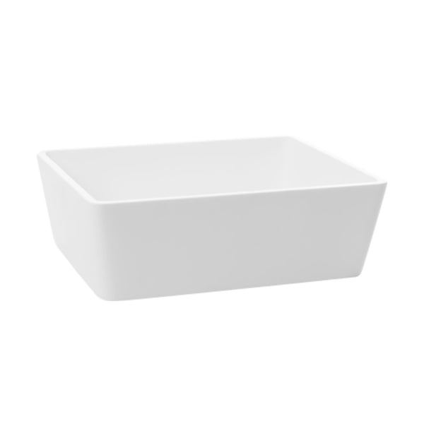 LAVABO SLASH lavantino da appoggio rettangolare bianco - CIPÍ in Solid Sufrace con scarico piletta nascosto