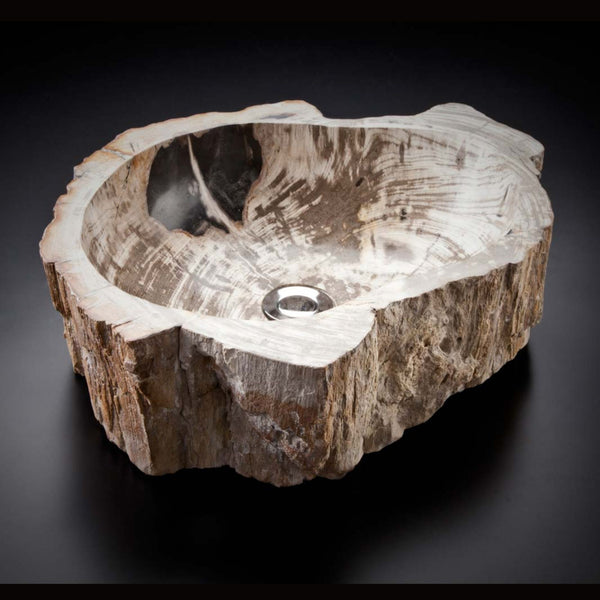 LAVABO STONE TREE da appoggio - CIPÍ lavandino ricavato da una sezione di albero pietrificato