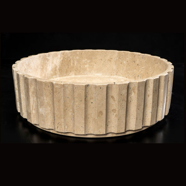 LAVABO TRAVERTINO in marmo naturale 45,5x32,5x13cm - CIPÍ lavandino da appoggio con venature artistiche uniche