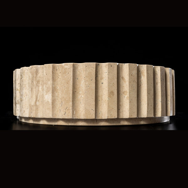 LAVABO TRAVERTINO in marmo naturale 45,5x32,5x13cm - CIPÍ lavandino da appoggio con venature artistiche uniche