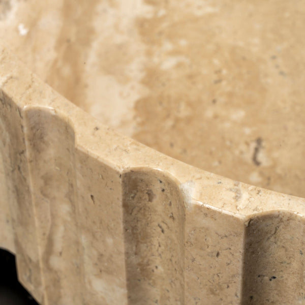 LAVABO TRAVERTINO in marmo naturale 45,5x32,5x13cm - CIPÍ lavandino da appoggio con venature artistiche uniche